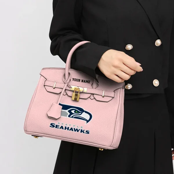 Seattle Seahawks Birkin Style Premium Leather Bag SPTBIRKINBAG015 - Image 5