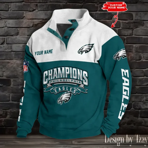 SPECIAL LIMITED EDITION IN 2025 - Philadelphia Eagles Double Stand Collar Sport Hoodies S9DBSCH1348