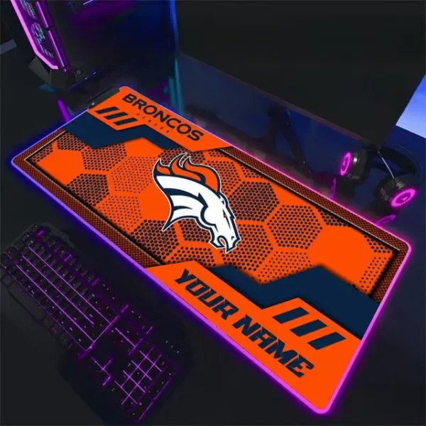 Denver Broncos Personalized Mouse Pad Luminous Mouse Mat For Fan - Image 4