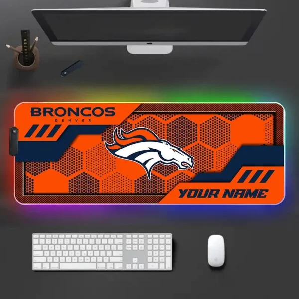 Denver Broncos Personalized Mouse Pad Luminous Mouse Mat For Fan