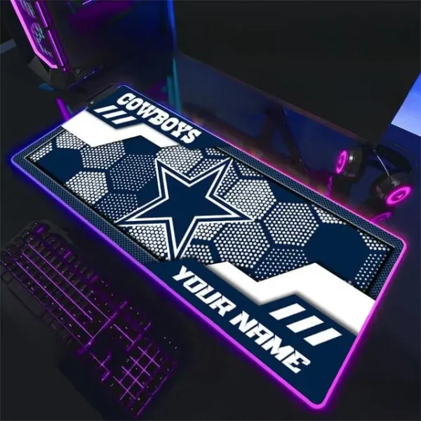 Dallas Cowboys Personalized Mouse Pad Luminous Mouse Mat For Fan AZMPAD043 - Image 2