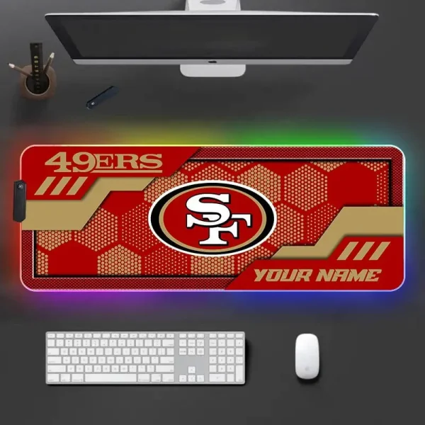 San Francisco 49ers Personalized Mouse Pad Luminous Mouse Mat For Fan AZMPAD062