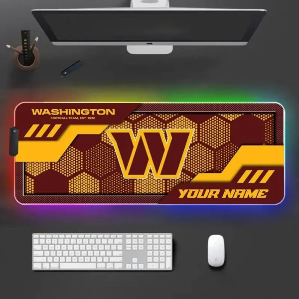 Washington Commanders Personalized Mouse Pad Luminous Mouse Mat For Fan AZMPAD066