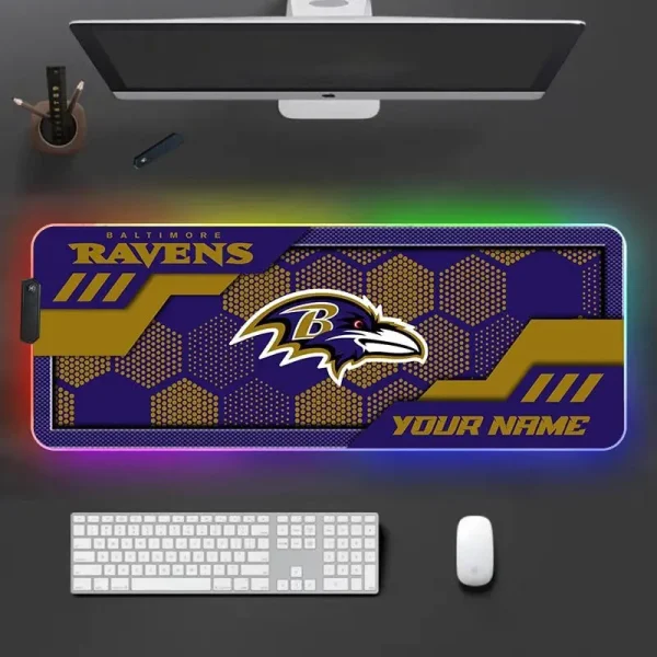 Baltimore Ravens Personalized Mouse Pad Luminous Mouse Mat For Fan AZMPAD037