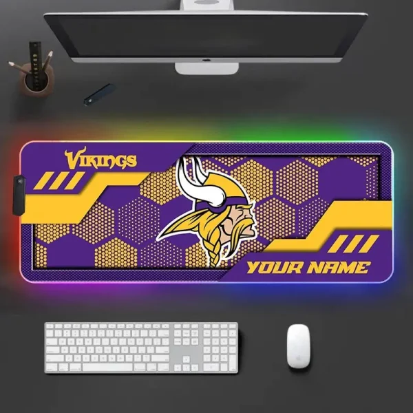 Minnesota Vikings Personalized Mouse Pad Luminous Mouse Mat For Fan AZMPAD055