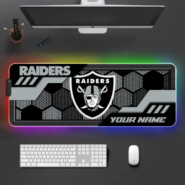 Las Vegas Raiders Personalized Mouse Pad Luminous Mouse Mat For Fan AZMPAD051