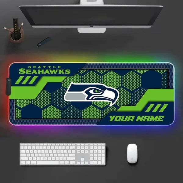 Seattle Seahawks Personalized Mouse Pad Luminous Mouse Mat For Fan AZMPAD063