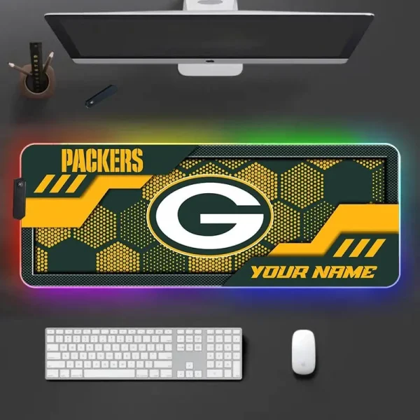 Green Bay Packers Personalized Mouse Pad Luminous Mouse Mat For Fan AZMPAD046