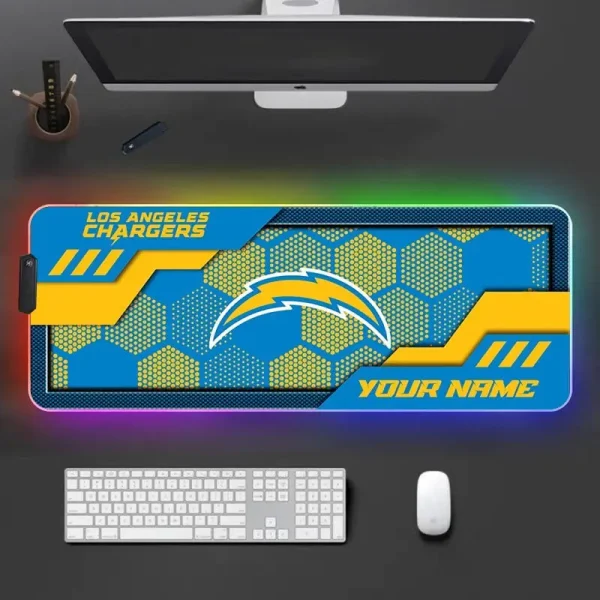 Los Angeles Chargers Personalized Mouse Pad Luminous Mouse Mat For Fan AZMPAD052