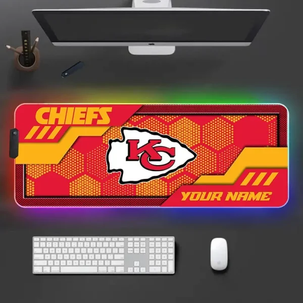 Kansas City Chiefs Personalized Mouse Pad Luminous Mouse Mat For Fan AZMPAD050