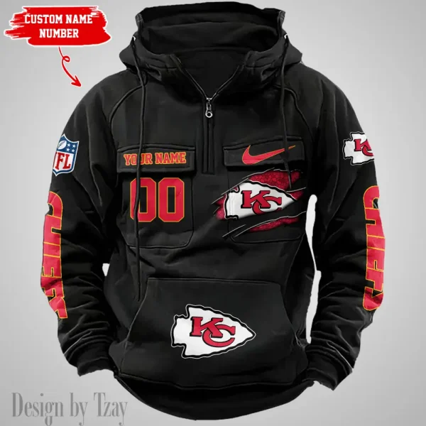 Kansas City Chiefs Half Zipper Men's Tactical Hoodies AZVMHD628