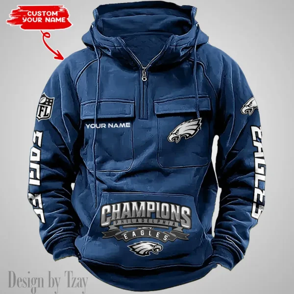 Philadelphia Eagles Half Zipper Men's Tactical Hoodies AZVMHD635