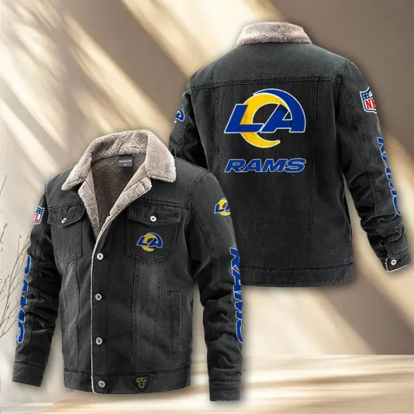 Los Angeles Rams Fleece Lined Denim Jacket PURDJ019