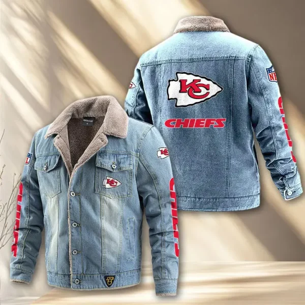 Kansas City Chiefs Fleece Lined Denim Jacket PURDJ016