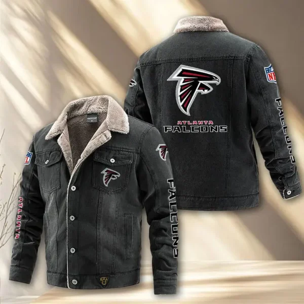 Atlanta Falcons Fleece Lined Denim Jacket PURDJ002