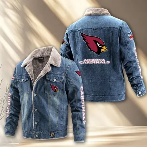 Arizona Cardinals Fleece Lined Denim Jacket PURDJ001