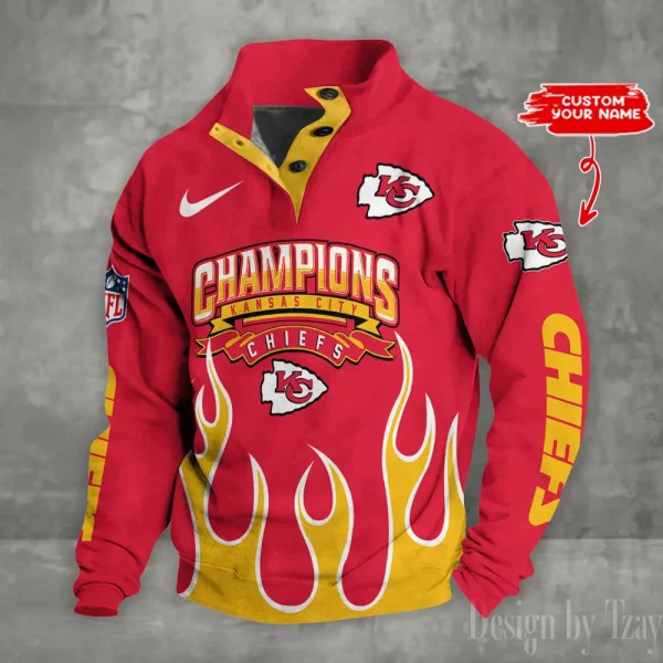 Kansas City Chiefs Double Stand Collar Sport Hoodies S9DBSCH1361