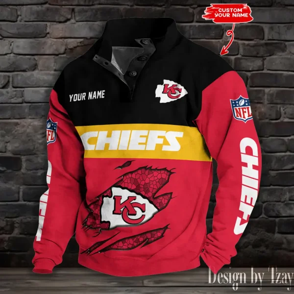 Kansas City Chiefs Double Stand Collar Sport Hoodies S9DBSCH1362