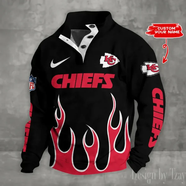 Kansas City Chiefs Double Stand Collar Sport Hoodies S9DBSCH1363