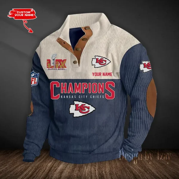 Kansas City Chiefs Double Stand Collar Sport Hoodies S9DBSCH1364 - Image 3