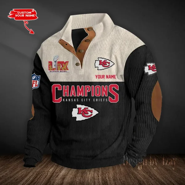 Kansas City Chiefs Double Stand Collar Sport Hoodies S9DBSCH1364 - Image 4