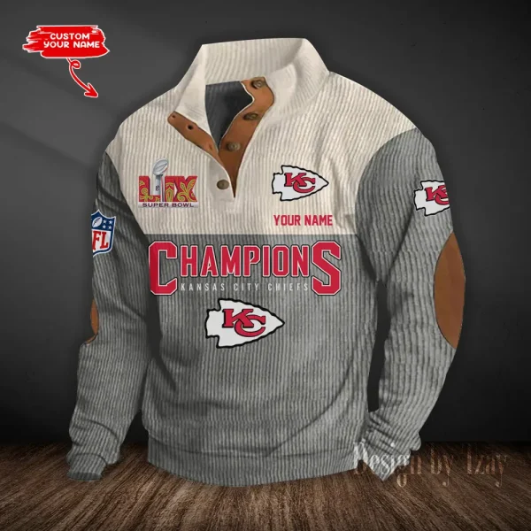 Kansas City Chiefs Double Stand Collar Sport Hoodies S9DBSCH1364 - Image 5