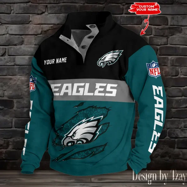 Philadelphia Eagles Double Stand Collar Sport Hoodies S9DBSCH1366