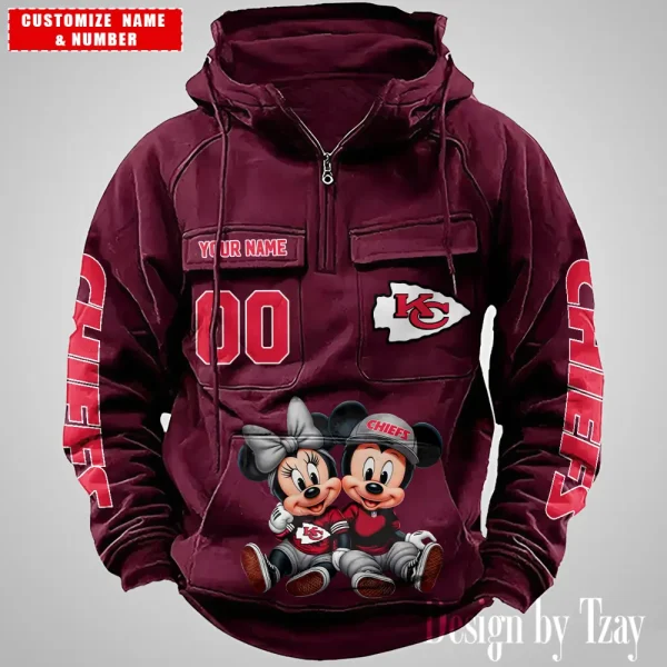 Kansas City Chiefs Drawstring Vintage Men Hoodies AZVMHD637 - Image 2