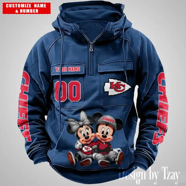 Kansas City Chiefs Drawstring Vintage Men Hoodies AZVMHD637 - Image 4