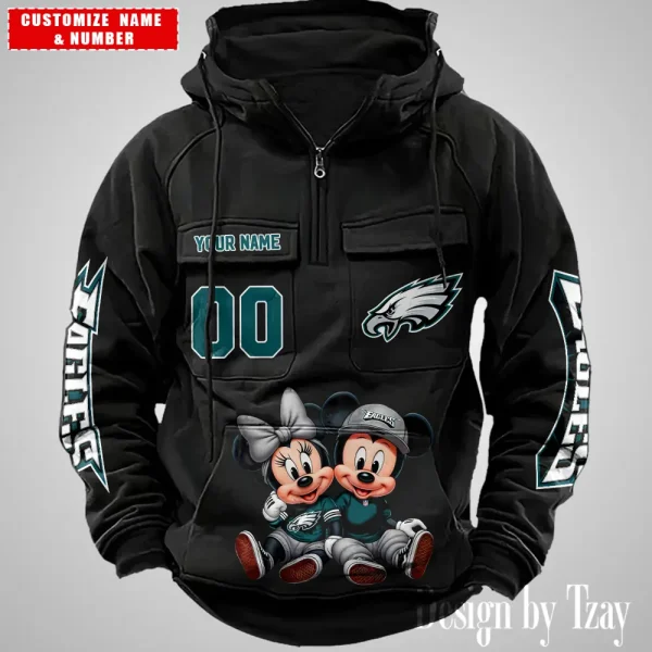 Philadelphia Eagles Drawstring Vintage Men Hoodies AZVMHD638