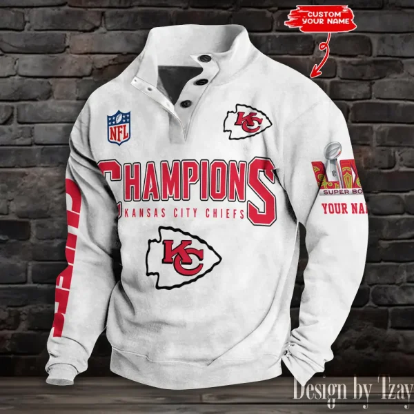 Kansas City Chiefs Double Stand Collar Sport Hoodies S9DBSCH1386