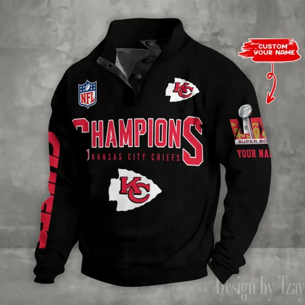 Kansas City Chiefs Double Stand Collar Sport Hoodies S9DBSCH1387