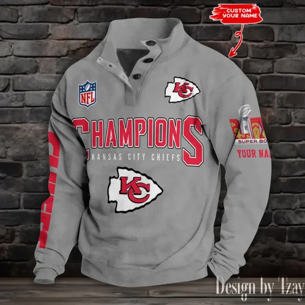 Kansas City Chiefs Double Stand Collar Sport Hoodies S9DBSCH1390