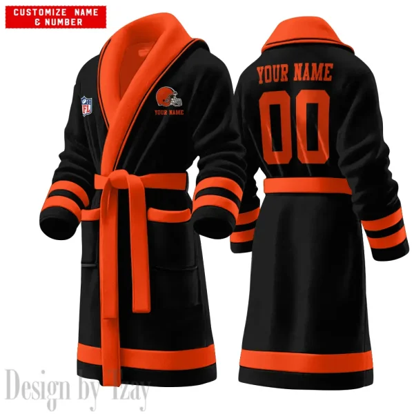 Cleveland Browns Luxurious Comfort Meets Sporty Style Bathrobe SPTBATHROBE061