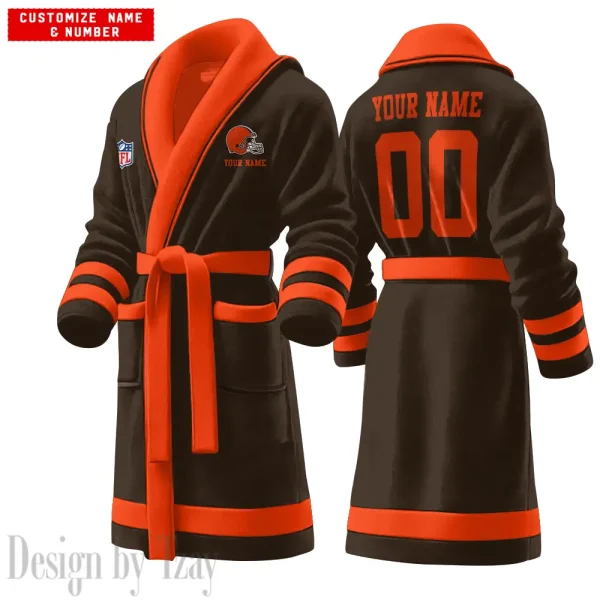 Cleveland Browns Luxurious Comfort Meets Sporty Style Bathrobe SPTBATHROBE062