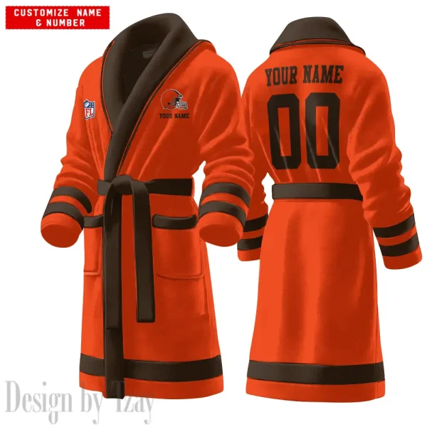 Cleveland Browns Luxurious Comfort Meets Sporty Style Bathrobe SPTBATHROBE064