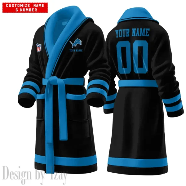 Detroit Lions Luxurious Comfort Meets Sporty Style Bathrobe SPTBATHROBE073