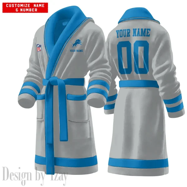 Detroit Lions Luxurious Comfort Meets Sporty Style Bathrobe SPTBATHROBE074