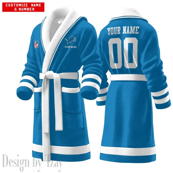 Detroit Lions Luxurious Comfort Meets Sporty Style Bathrobe SPTBATHROBE075