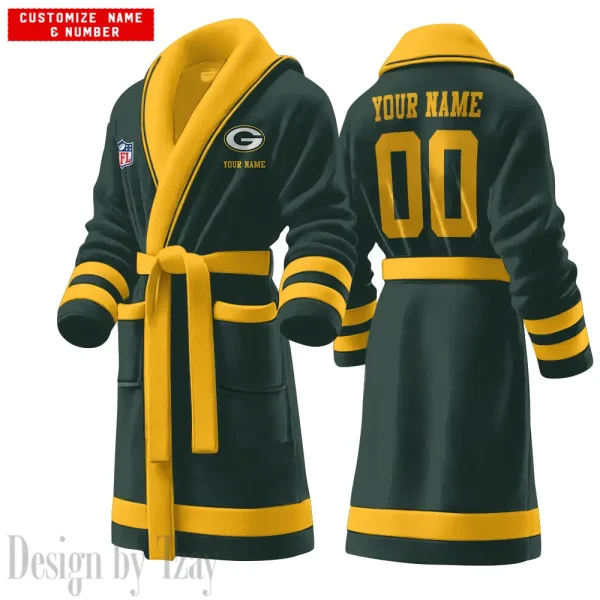 Green Bay Packers Luxurious Comfort Meets Sporty Style Bathrobe SPTBATHROBE079