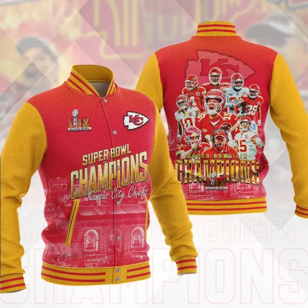 SPECIAL LIMITED EDITION IN 2025-Kansas City Chiefs DMHJ1199 Baseball Jacket Multicolor