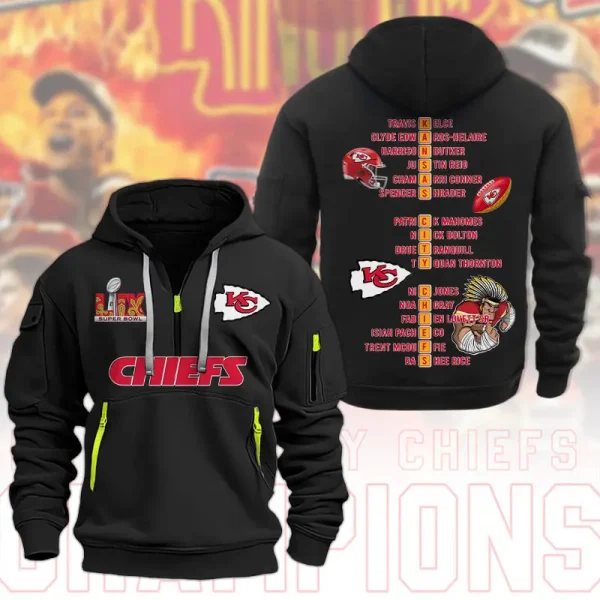 SPECIAL LIMITED EDITION IN 2025-Kansas City Chiefs DMHT1592 Zip Hoodie Multicolor - Image 2