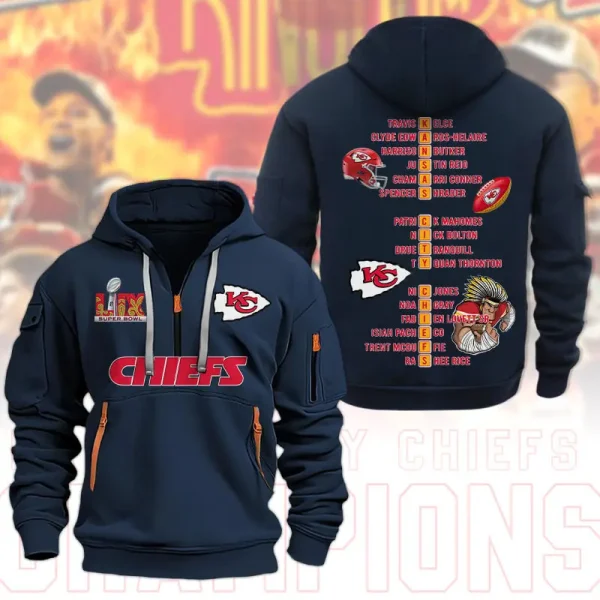 SPECIAL LIMITED EDITION IN 2025-Kansas City Chiefs DMHT1592 Zip Hoodie Multicolor - Image 3