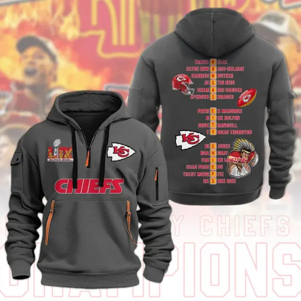 SPECIAL LIMITED EDITION IN 2025-Kansas City Chiefs DMHT1592 Zip Hoodie Multicolor - Image 4