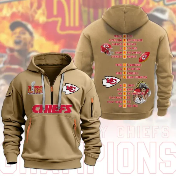 SPECIAL LIMITED EDITION IN 2025-Kansas City Chiefs DMHT1592 Zip Hoodie Multicolor - Image 6