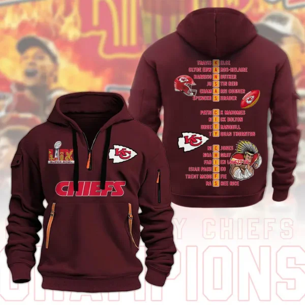 SPECIAL LIMITED EDITION IN 2025-Kansas City Chiefs DMHT1592 Zip Hoodie Multicolor - Image 8