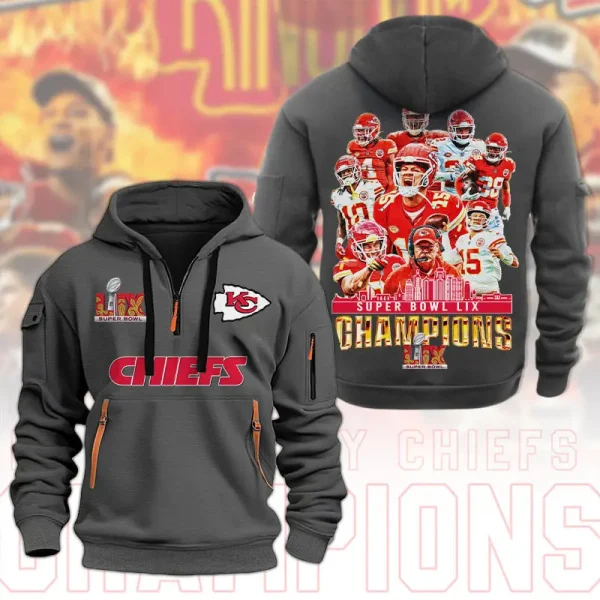 SPECIAL LIMITED EDITION IN 2025-Kansas City Chiefs DMHT1590 Zip Hoodie Multicolor - Image 5