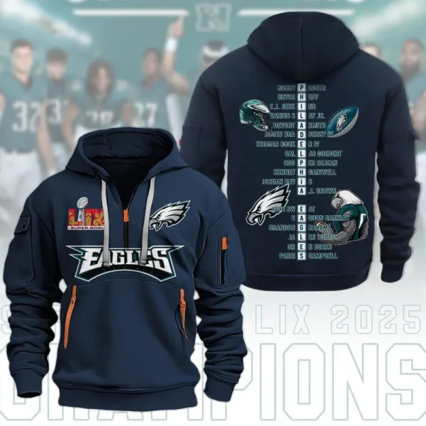 SPECIAL LIMITED EDITION IN 2025-Philadelphia Eagles DMHT1593 Zip Hoodie Multicolor - Image 3