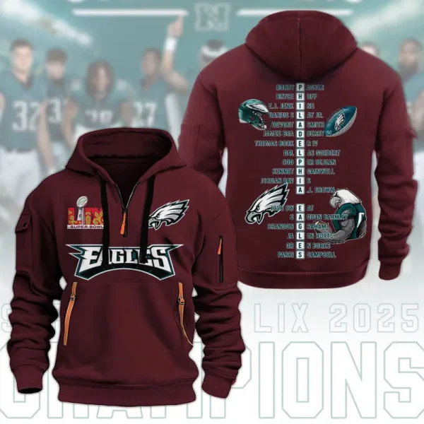 SPECIAL LIMITED EDITION IN 2025-Philadelphia Eagles DMHT1593 Zip Hoodie Multicolor - Image 8