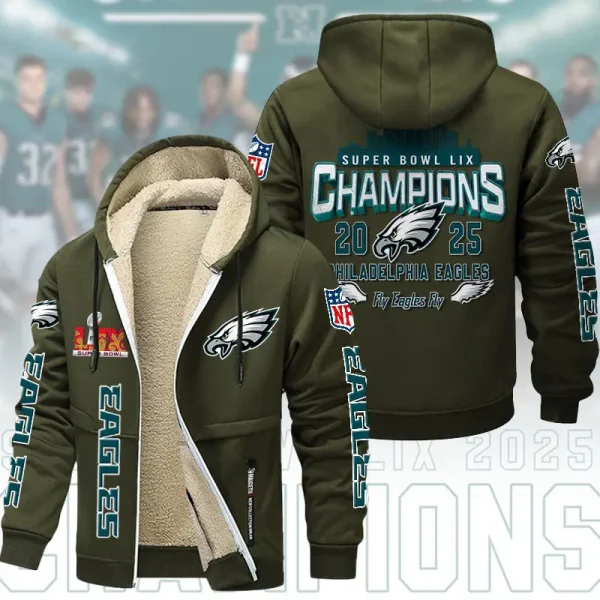 SPECIAL LIMITED EDITION IN 2025 - Philadelphia Eagles DMTZ1864 Hoodie Zip Velvet Coat Multicolor